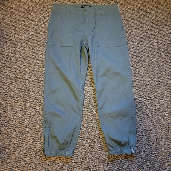 Liverpool Los Angeles Crop Cargo Trouser Jogger With Zip Hem Olive Green Size 12 - Picture 9 of 13